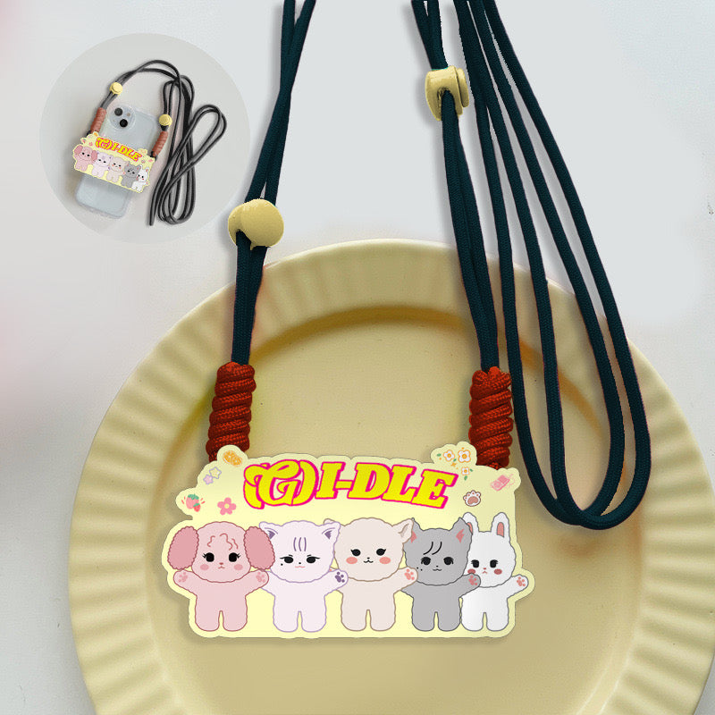 K-pop IVE Phone Accessories Lanyard Phone Clip Stray Kids  Aespa Baby Monster