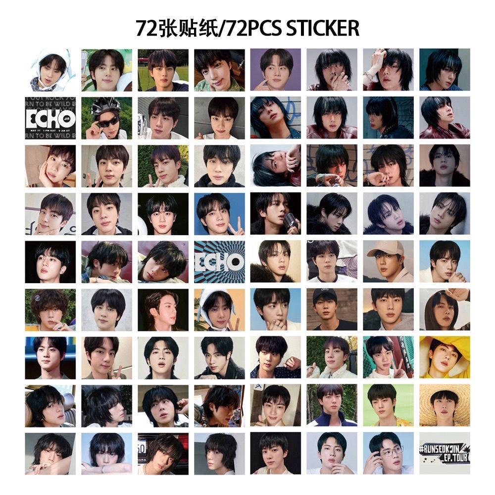 K-pop BTS Jin Echo Album Lomo Cards 55 PCS + 72 Stickers