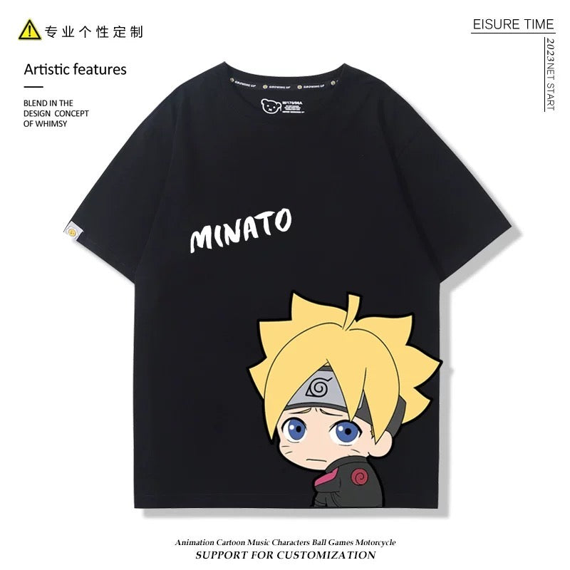 Naruto Anime T-shirt Matching Couple Kids Family Clothes