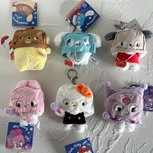 Sanrio Halloween Plushy Japan Version  Keychain Bag Charm Pompompurin My Melody Cinamoroll Hello Kitty Kuromi 12 cm plushy