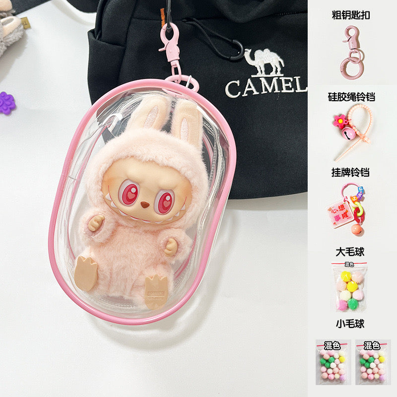 Popmart Have a sit Labubu Plushy Keychain Bag Anti Theft Accessories