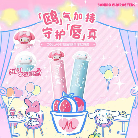 Sanrio Characters My Melody Cinnamoroll Lip Balm Hydration Moisturizing Skin Care Cute and Kawaii