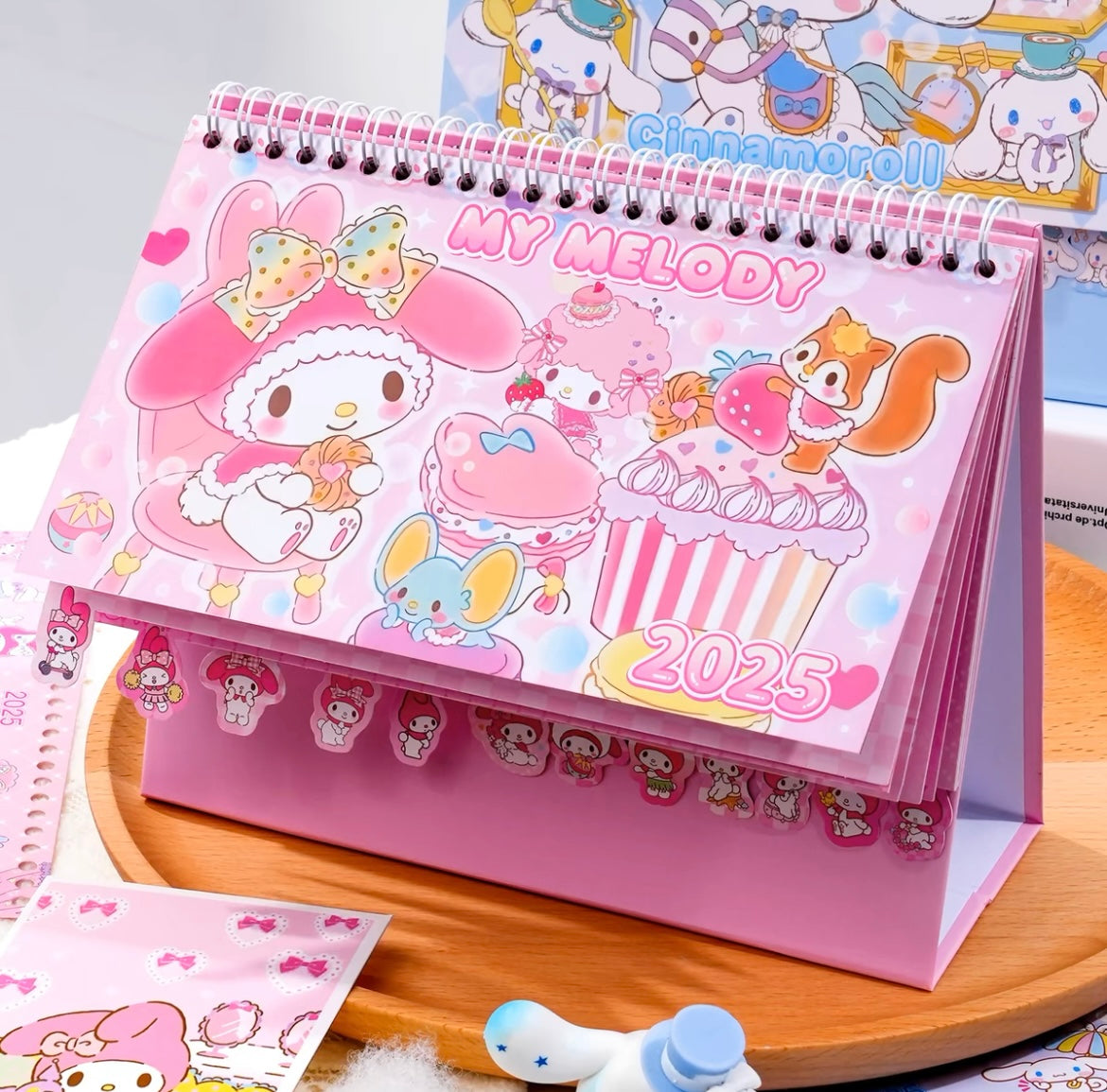 Sanrio 2025 New Year Calendar Stationary Kuromi My Melody Kuromi Cinamoroll