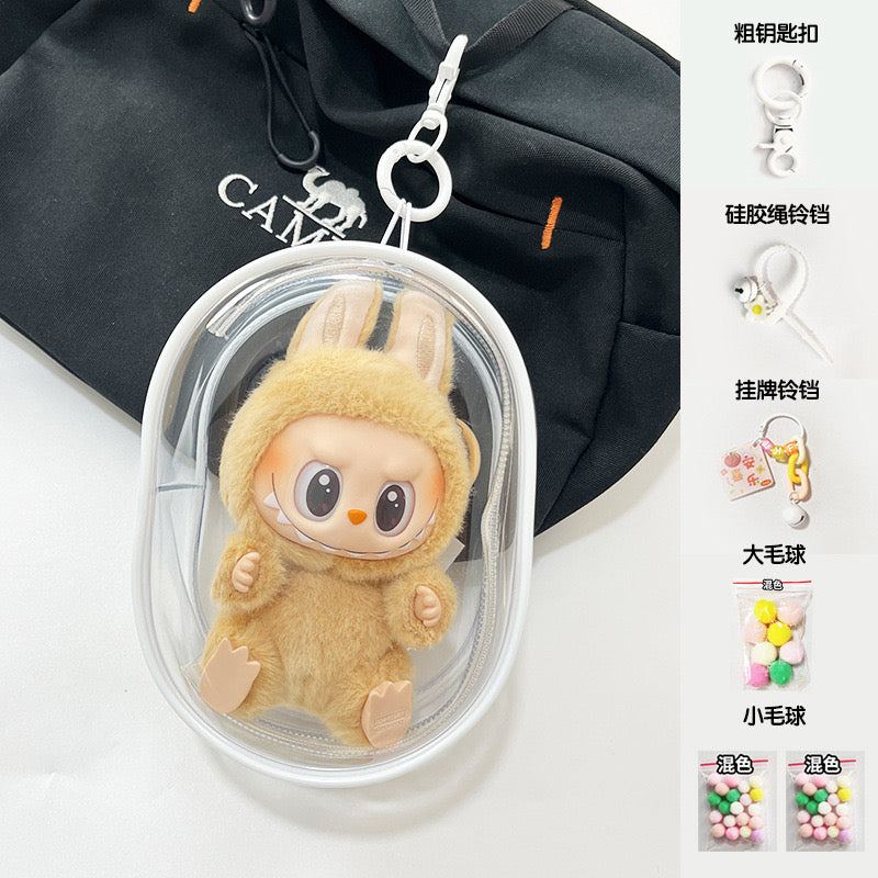 Popmart Have a sit Labubu Plushy Keychain Bag Anti Theft Accessories