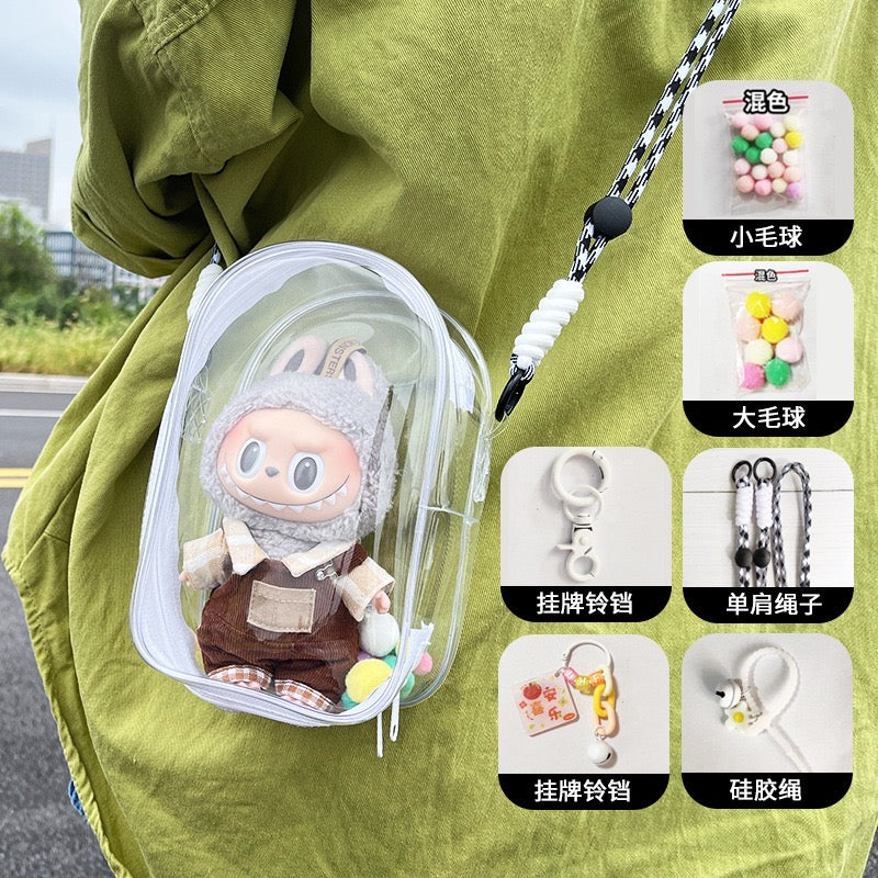 Popmart Labubu Plushy Keychain Bag Anti Theft Accessories Bag