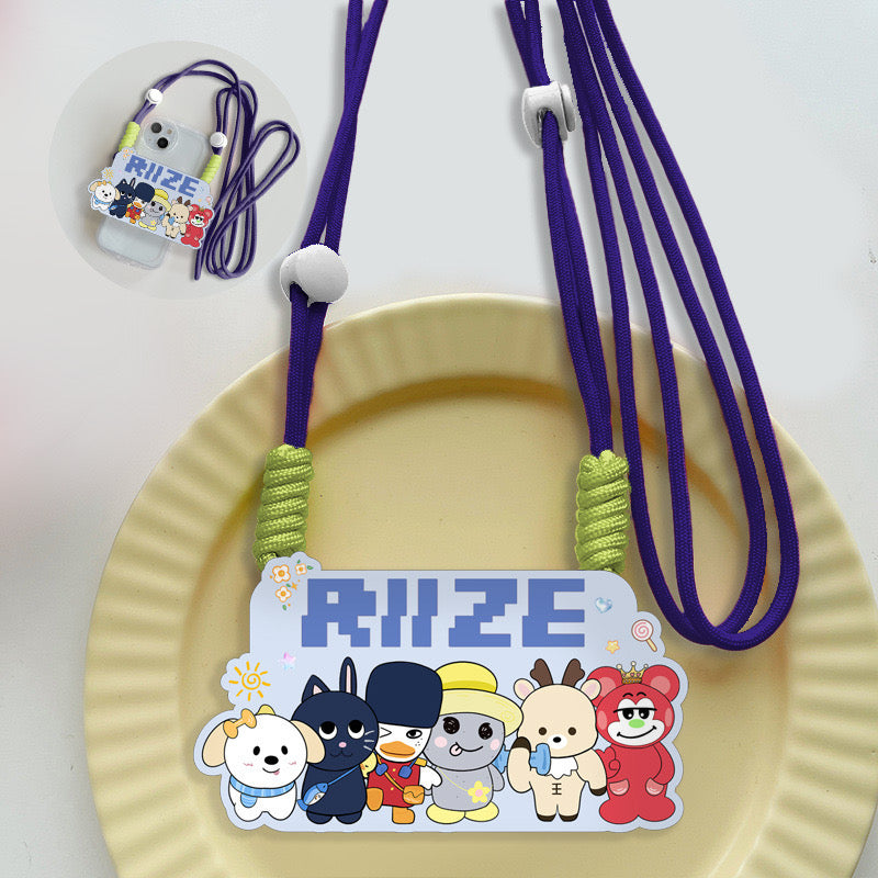 K-pop IVE Phone Accessories Lanyard Phone Clip Stray Kids  Aespa Baby Monster