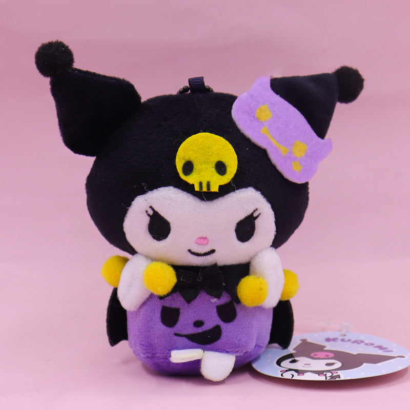 [FREE SHIPPING] Sanrio Halloween Japanese Style Plushy Keychain Bag Charm Pompompurin My Melody Cinamoroll Hello Kitty Kuromi Hangyodon 12 cm plushy