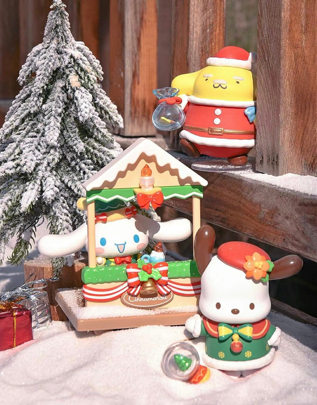 Sanrio Christmas Blind Box Hello Kitty Cinnamoroll My Melody Kuromi Hangyodon Pochacco Christmas Ornament Doll Figure