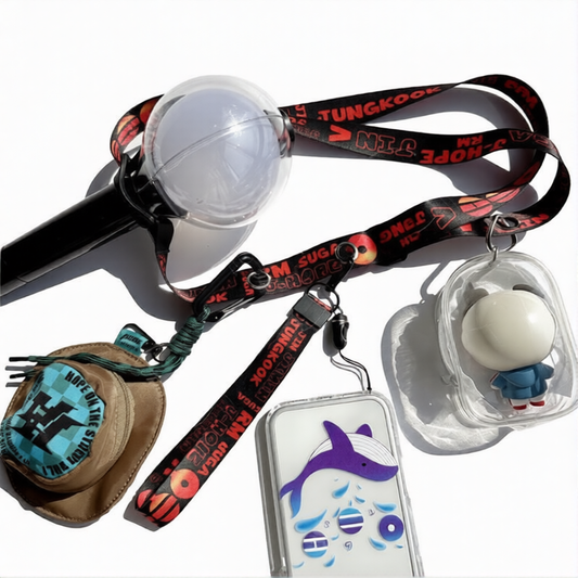 K-pop BTS Arirang Album World Tour Concert Lightstick Lanyard Bag Strap Card Holders