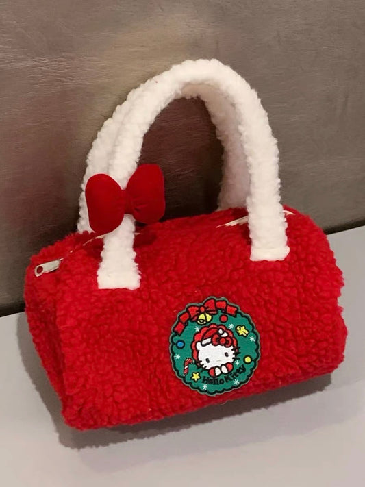 Sanrio Cute Hello Kitty Fuzzy Christmas Bag