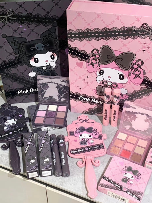 Pink Bear X Sanrio 4 Piece My Melody Kuromi Make Up Set