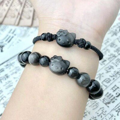 Sanrio Hello Kitty Obsidian Bracelet Set of 2