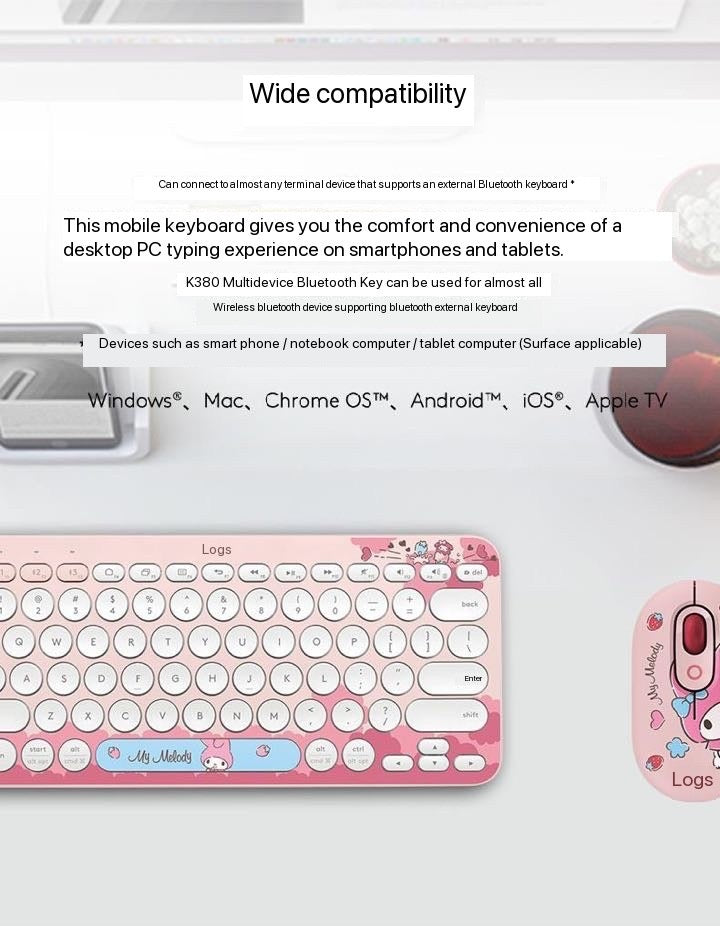 Logitech Official Licensed Sanrio Keyboard Cinnamoroll My Melody Kuromi Hello Kitty Keyboard