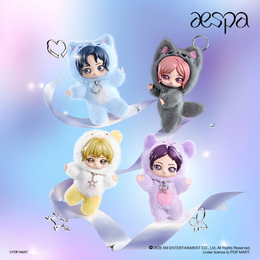 Authentic Popmart x Aespa Fluffy Club Series Vinyl Plush Pendant Blind Boxes K-pop