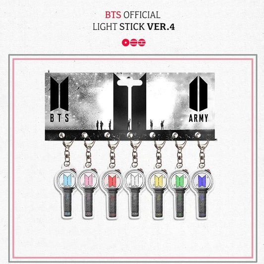 K-pop BTS lightstick Version 4 Army Bag Phone Charms Accessory Set of 7 Acrylic Keychain