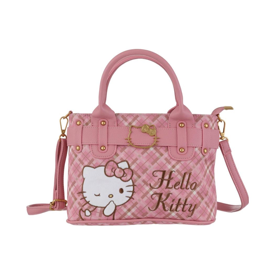 [Authantic] Miniso land Sanrio Hello Kitty Bag Mirror Plushy Pillow Hair Clip Retro Plaid Series