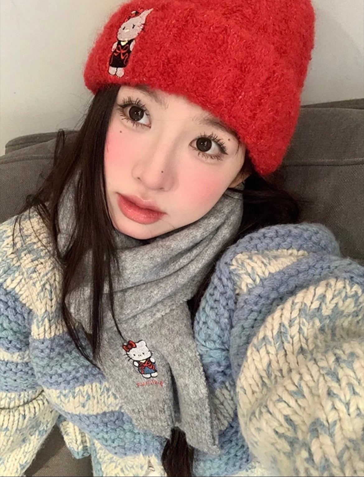 Sanrio Winter Warm Fuzzy Hat Hello Kitty