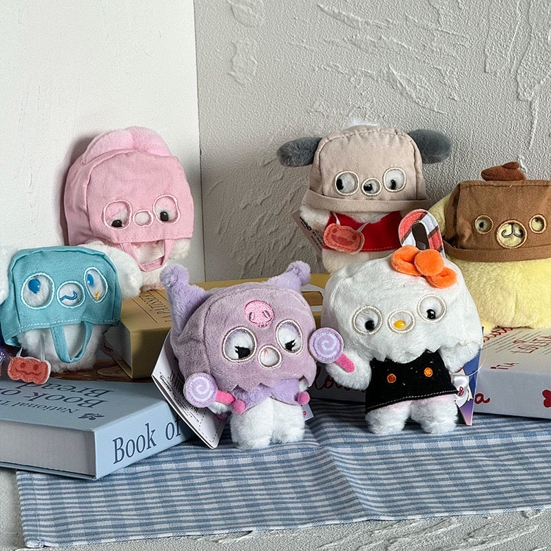 Sanrio Halloween Plushy Japan Version  Keychain Bag Charm Pompompurin My Melody Cinamoroll Hello Kitty Kuromi 12 cm plushy