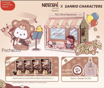 Sanrio X Nestle Coffee Glass Cup Badge Apron