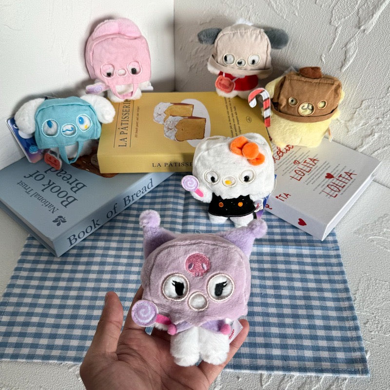 Sanrio Halloween Plushy Japan Version  Keychain Bag Charm Pompompurin My Melody Cinamoroll Hello Kitty Kuromi 12 cm plushy