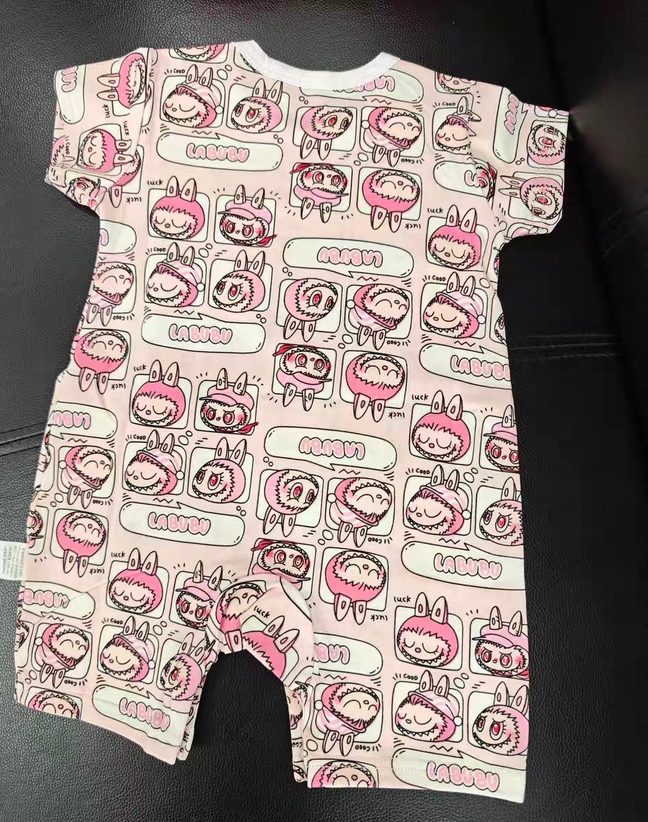 Labubu Popmart Pink Baby Clothes One Piece Baby Jumper