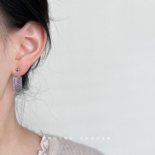 K-pop BTS Army Purple Earrings + free gift box