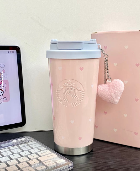 Authentic Starbucks China 520 Valentines Day Stainless Steel Coffee Cup