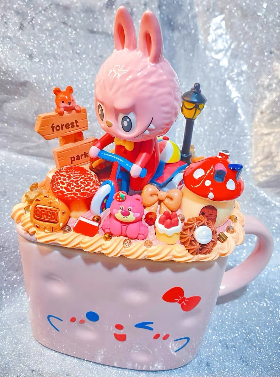 Popmart Labubu DIY Handmade Ceramic Coffee Mug Tea Cup
