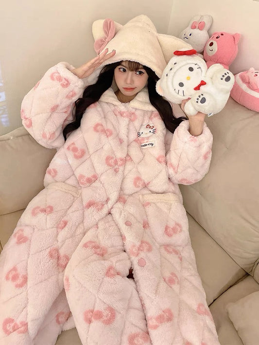 Sanrio Winter Pajamas Hello Kitty Robe + Pants