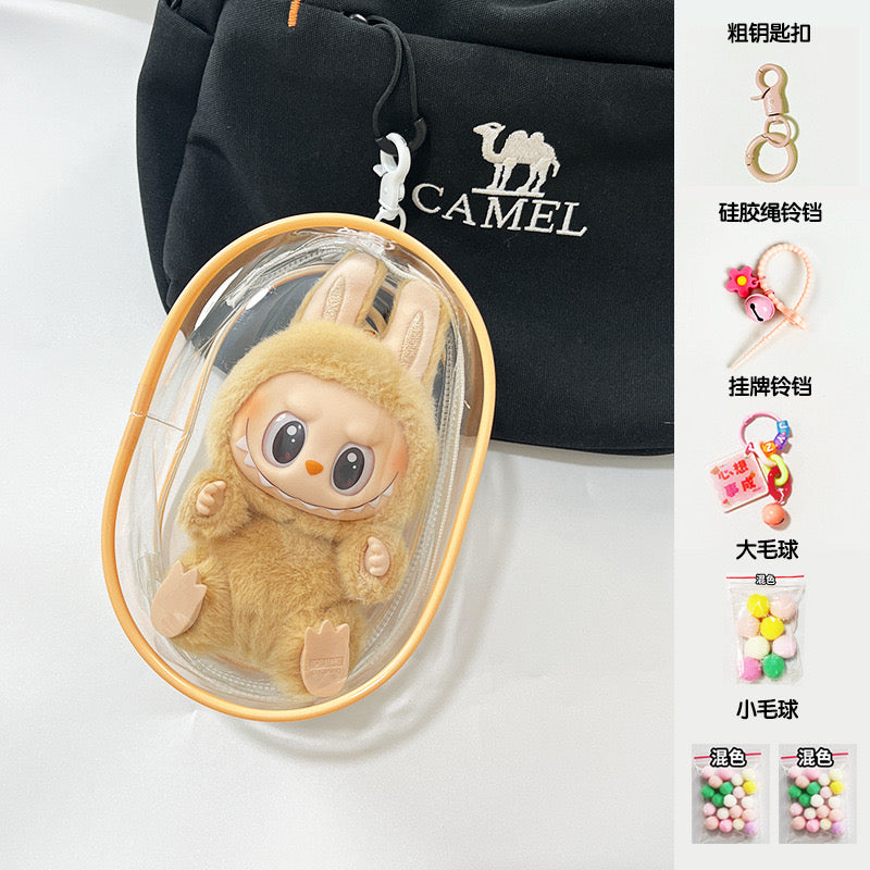 Popmart Have a sit Labubu Plushy Keychain Bag Anti Theft Accessories