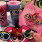 Naixue Tea X Powerpuff Girls Stainless Steel Cup +Bag Sets Stickers Cute Kawaii