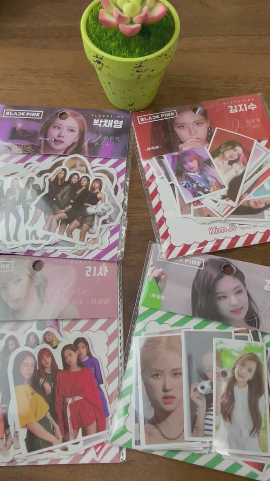 K-pop Black Pink 4 Packs Stickers Lisa Rose Jennie Jisoo Stationary