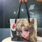 Sailormoon Rhinestones Bling Tote Bag Sailor Moon Canvas Shoulder Bag